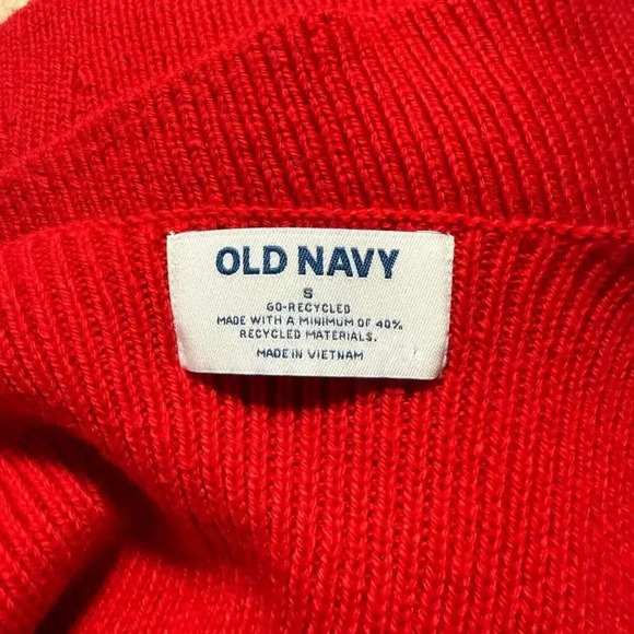 Old Navy Tank Top Womens Small Red Ribbed Knit V Neck Wide Straps Pullover - Picture 4 of 4